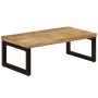 Tavolino da Salotto 100x50x35 cm Legno Massello Mango e Acciaio