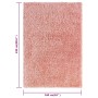 Tappeto Shaggy a Pelo Lungo Rosa 160x230 cm 50 mm