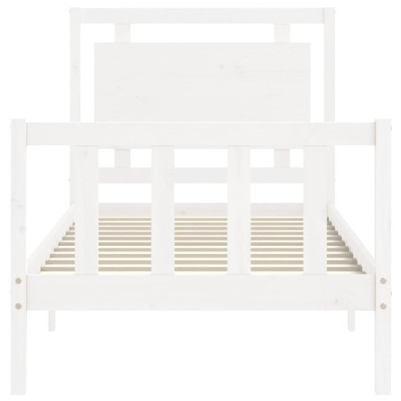 Giroletto con Testiera Bianco Small Single Legno Massello