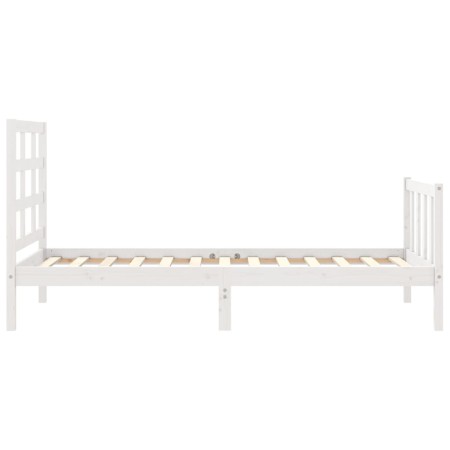 Giroletto con Testiera Bianco Small Single Legno Massello