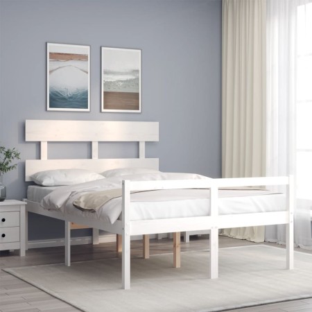 Letto per Anziani Bianco Testiera Small Double Legno Massello