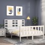 Giroletto con Testiera Bianco Small Double Legno Massello