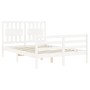 Giroletto con Testiera Bianco Small Double Legno Massello