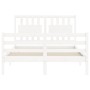 Giroletto con Testiera Bianco Small Double Legno Massello