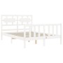 Giroletto con Testiera Bianco Small Double Legno Massello