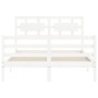 Giroletto con Testiera Bianco Double in Legno Massello