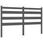 Giroletto con Testiera Grigio King Size in Legno Massello