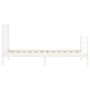 Giroletto con Testiera Bianco Single in Legno Massello