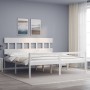 Letto per Anziani con Testiera Bianco Super King Legno Massello