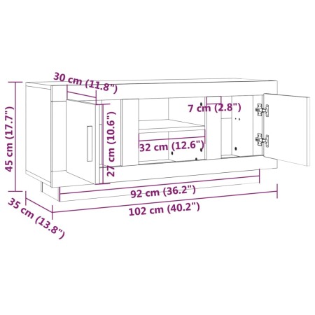 Mobile TV Rovere Marrone 102x35x45 cm in Legno Multistrato