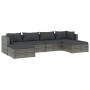 Set Divani da Giardino 6 pz con Cuscini in Polyrattan Grigio