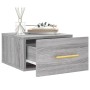 Comodino a Muro Grigio Sonoma 35x35x20 cm