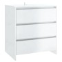 Credenza Bianco Lucido 70x41x75 cm in Truciolato