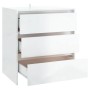 Credenza Bianco Lucido 70x41x75 cm in Truciolato