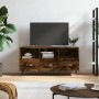 Mobile Porta TV Rovere Fumo 102x36x50 cm in Legno Multistrato