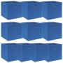 Scatole Portaoggetti con Coperchi 10pz Blu 32x32x32 cm Tessuto