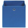Scatole Portaoggetti con Coperchi 10pz Blu 32x32x32 cm Tessuto