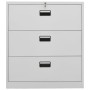 Armadio Classificatore Grigio Chiaro 90x46x103 cm in Acciaio