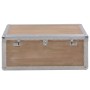 Baule Portaoggetti in Massello di Abete 91x52x40cm Marrone