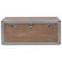 Baule Portaoggetti in Massello di Abete 91x52x40cm Marrone