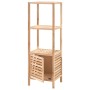 Armadietto da Bagno in Legno Massello di Noce 39,5x35,5x123 cm