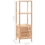 Armadietto da Bagno in Legno Massello di Noce 39,5x35,5x123 cm