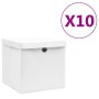 Contenitori con Coperchi 10 pz 28x28x28 cm Bianco