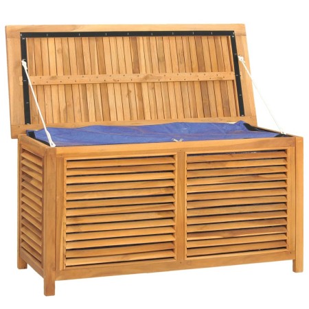 Contenitore Giardino con Borsa 114x50x58cm Legno Massello Teak