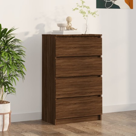 Credenza Rovere Marrone 60x35x98,5 cm in Legno Multistrato