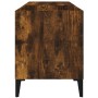 Mobile Porta Dischi Rovere Fumo 84,5x38x48 cm Legno Multistrato