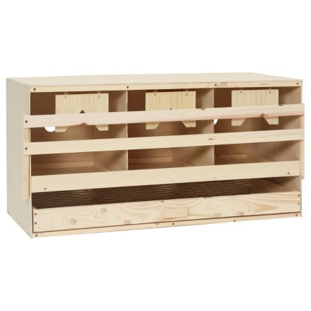 Casetta Cova per Galline 3 Scomparti 72x33x38 cm Legno di Pino