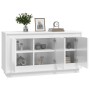 Credenza Bianco Lucido 102x35x55 cm in Legno Multistrato