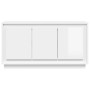 Credenza Bianco Lucido 102x35x55 cm in Legno Multistrato