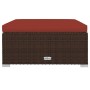 Set Divani da Giardino 10 pz con Cuscini in Polyrattan Marrone
