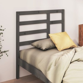 Testiera per Letto Grigia 81x4x104 cm in Legno Massello di Pino