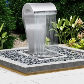 Cascata da Giardino Argento 52,4x34,2x82 cm in Acciaio Inox