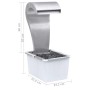 Cascata da Giardino Argento 52,4x34,2x82 cm in Acciaio Inox