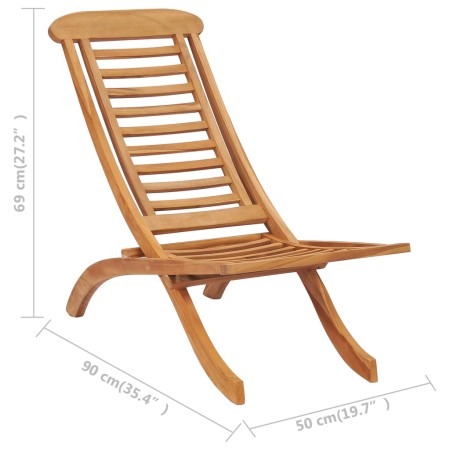 Sedia da Giardino Pieghevole 50x90x69 cm Legno Massello di Teak