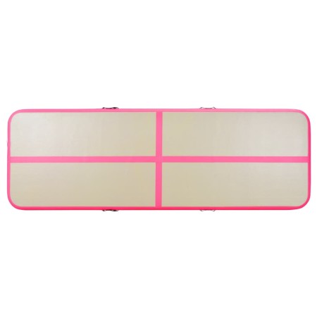 Tappetino Ginnastica Gonfiabile con Pompa 700x100x10cm PVC Rosa