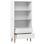 Libreria MOLDE Bianca 85x35x170,5 cm in Legno Massello di Pino