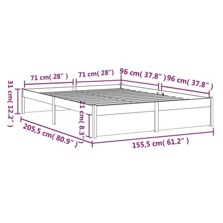 Giroletto Miele in Legno Massello 150x200 cm King Size