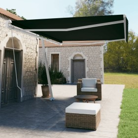 Tenda Sole Retrattile Manuale con Palo 500x350 cm Antracite