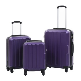 Set Trolley a Custodia Rigida 3 pz Viola in ABS