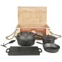 Esschert Design Fornelli da campeggio set da sette pezzi Nero FF240