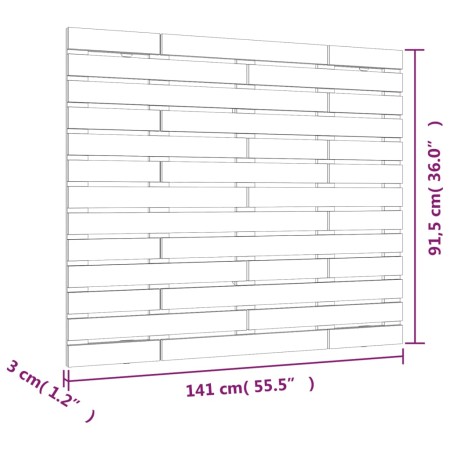 Testiera da Parete Bianca 141x3x91,5 cm Legno Massello di Pino