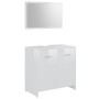 Set Mobili da Bagno 4 pz Bianco Lucido in Truciolato
