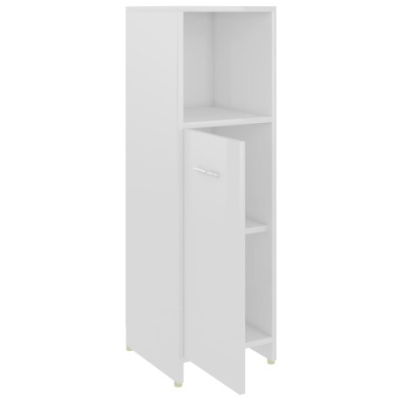 Set Mobili da Bagno 4 pz Bianco Lucido in Truciolato