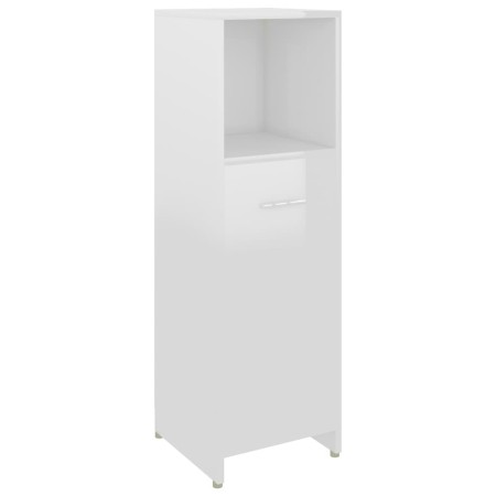 Set Mobili da Bagno 4 pz Bianco Lucido in Truciolato