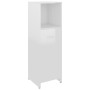 Set Mobili da Bagno 4 pz Bianco Lucido in Truciolato