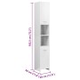 Set Mobili da Bagno 4 pz Bianco Lucido in Truciolato